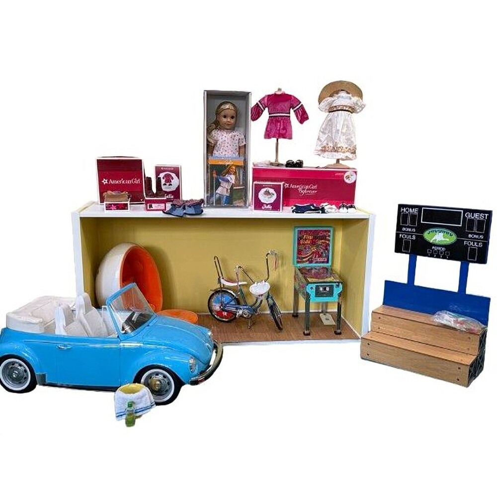 American Girl Julie Doll Ultimate Lot VW Beetle Bike Pinball Outfits Chair